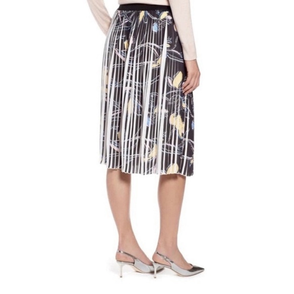 Halogen Yellow Karen Floral Print Pleated Skirt L - Picture 1 of 5